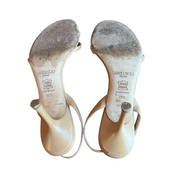 Jimmy Choo Women's Leather Indie Slingback Heels in Nude Size 9.5 (39.5) - Picture 4 of 8